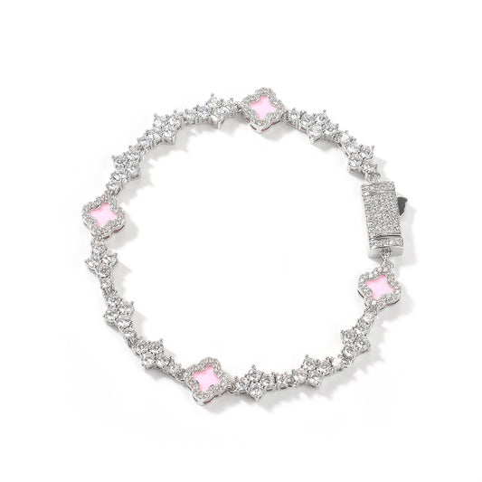 Mini Pink Clover Bracelet