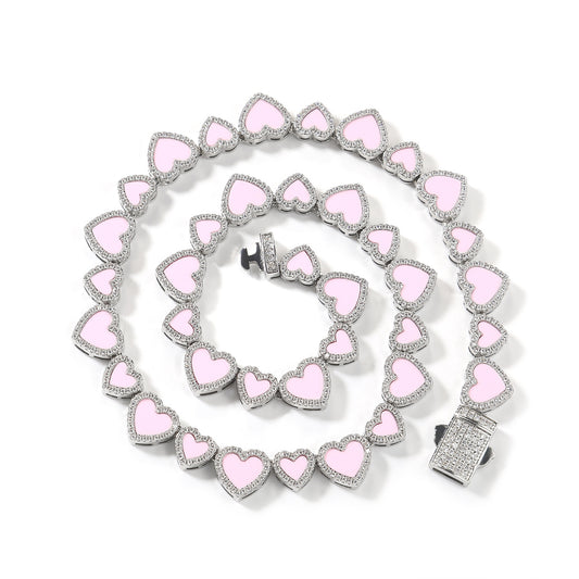 Pink Girl Heart Necklace