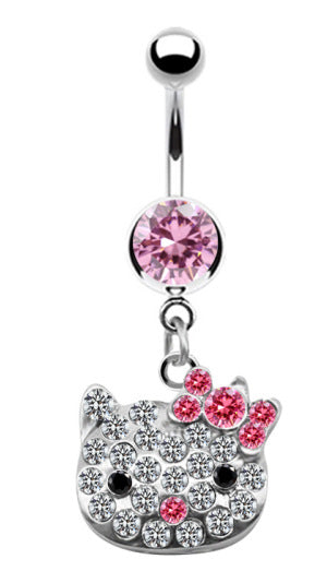 HK Face Belly Button Ring