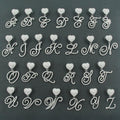 Cursive Heart Initial Cuban Link Necklace | 18Inch - camillaboutiqueshop