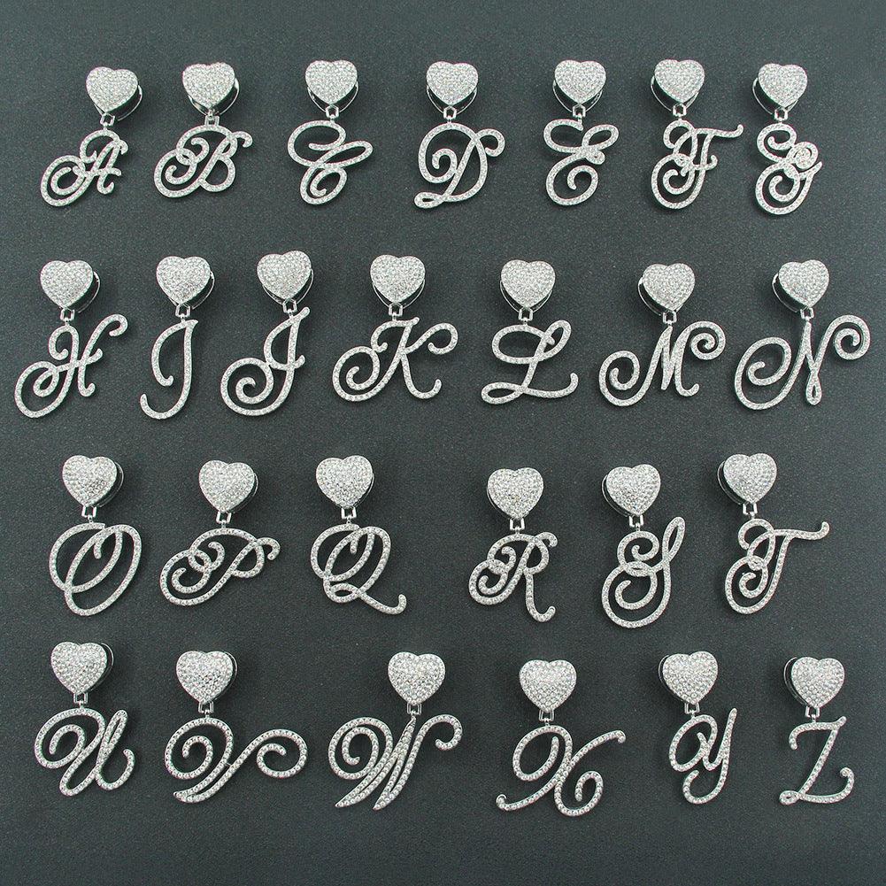 Cursive Heart Initial Cuban Link Necklace | 18Inch - camillaboutiqueshop