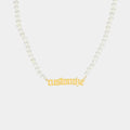 Custom Pearl Name Necklace - 