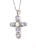 DIAMOND PEARL CROSS NECKLACE - camillaboutiqueshop