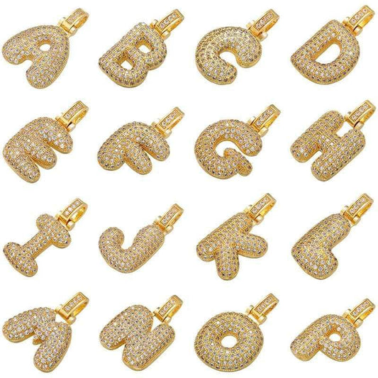Pavé Bubble Initial Necklace - camillaboutiqueshop